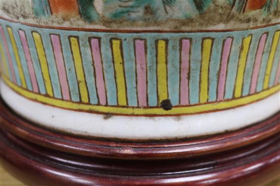 A Chinese famille rose vase on stand height excl. stand 44cm